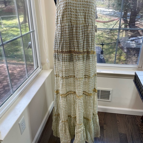 Free People Women’s Midnight Dance Printed Cotton Maxi Dress Light Grey XS - Picture 11 of 16